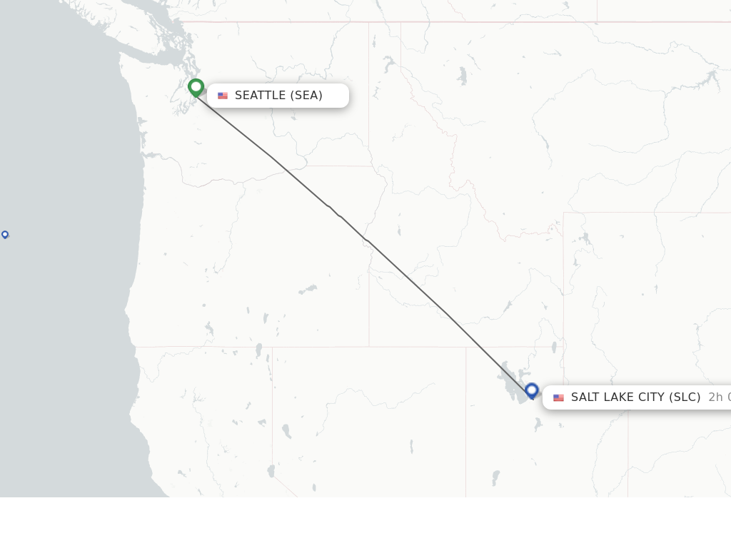 Direct (non-stop) flights from Seattle to Salt Lake City - schedules