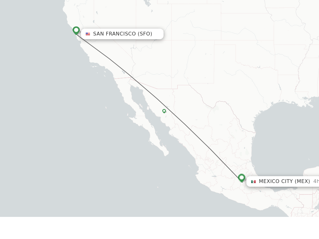 Direct (non-stop) flights from San Francisco to Mexico City - schedules