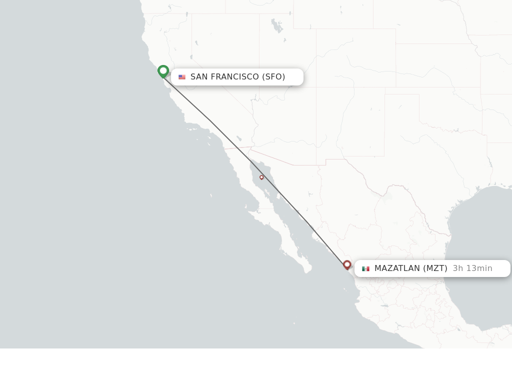 Direct (nonstop) flights from San Francisco to Mazatlan schedules
