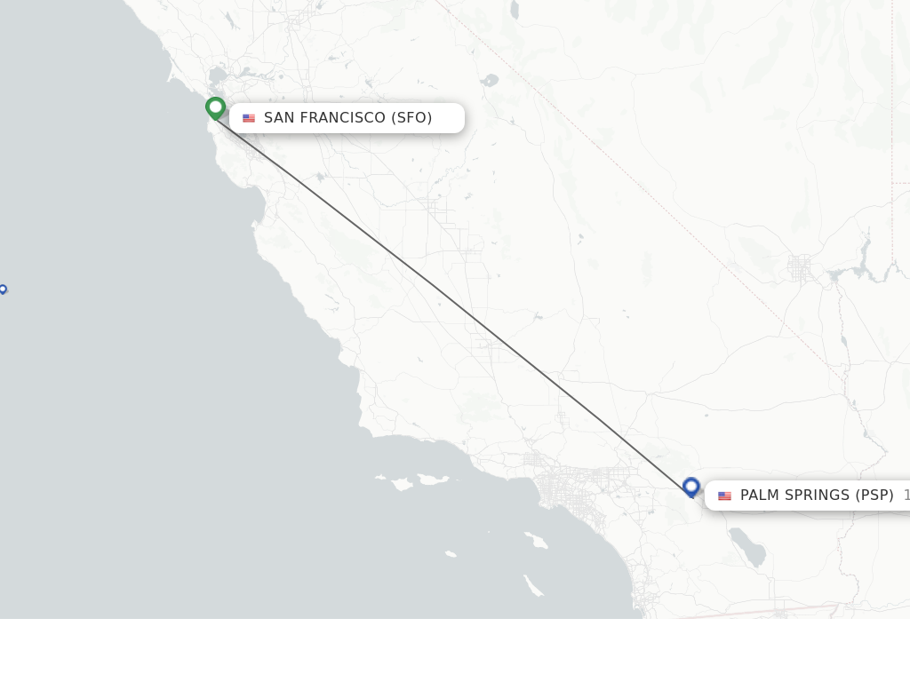 Flights from San Francisco to Palm Springs route map