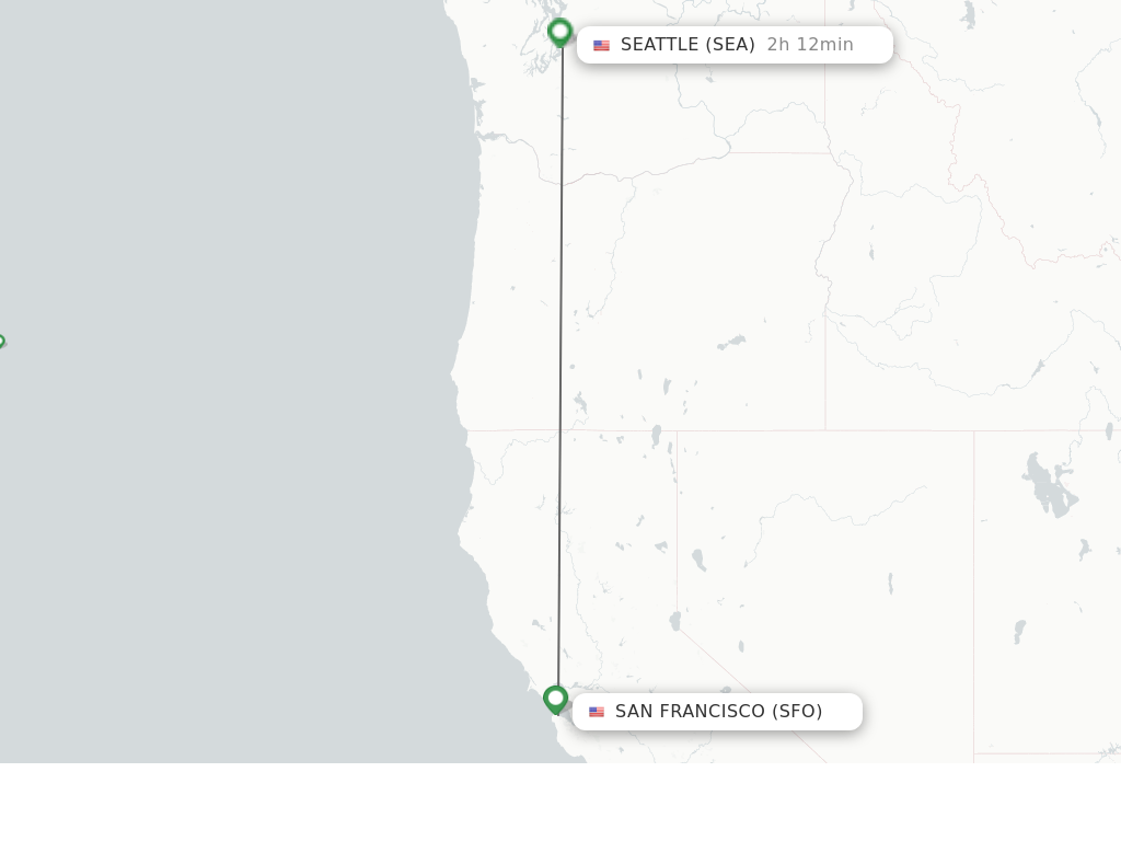 Flights from San Francisco to Seattle route map