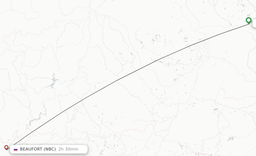 Flights from Surgut to Naberezhnye Chelny route map