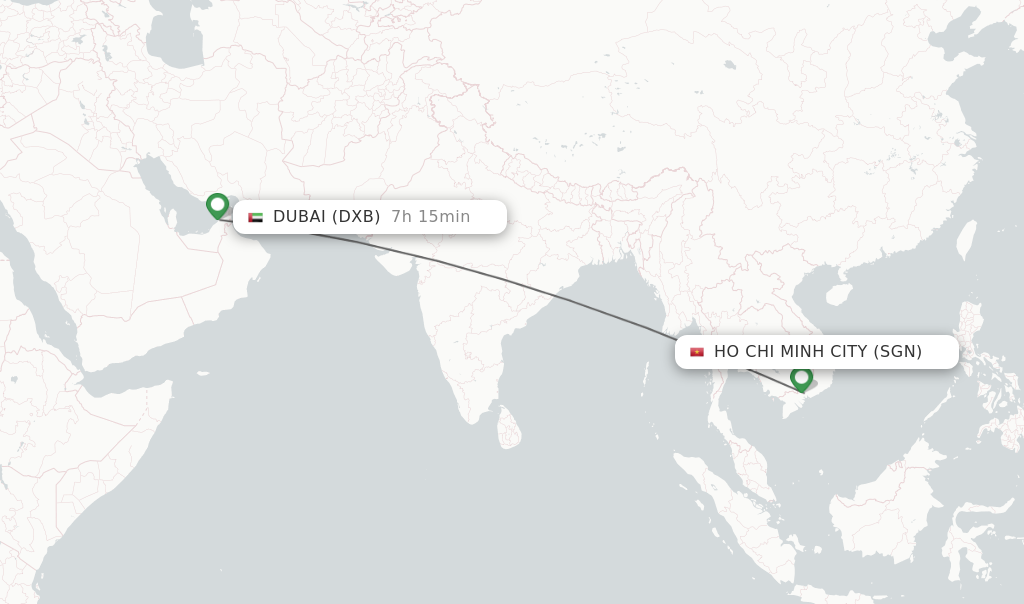 Direct (non-stop) flights from Ho Chi Minh City to Dubai - schedules ...