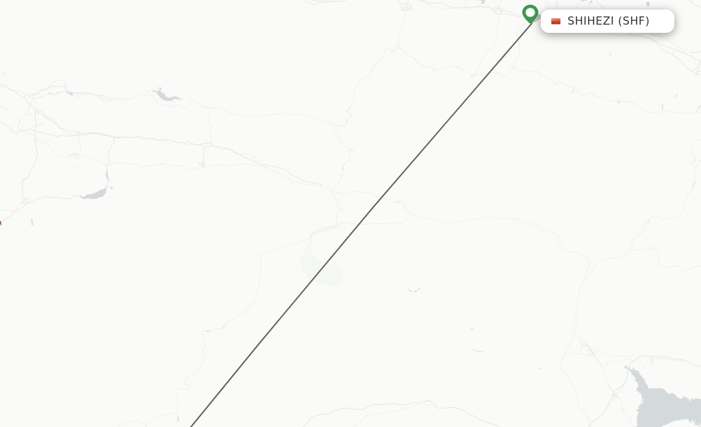 Flights from Shihezi to Kuqa route map