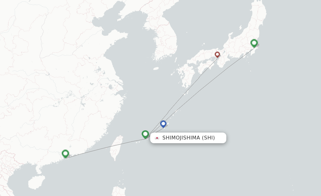 Flights from Shimojishima to Tokyo route map