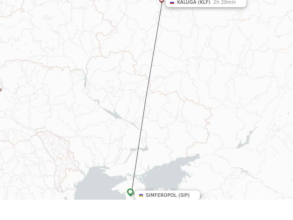 Flights from Simferopol to Kaluga route map