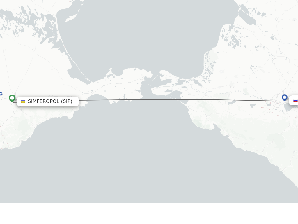 Flights from Simferopol to Krasnodar route map