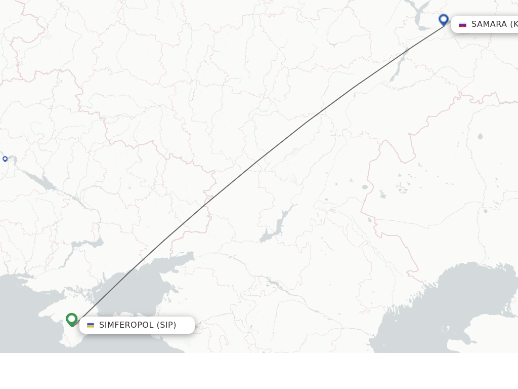 Flights from Simferopol to Samara route map