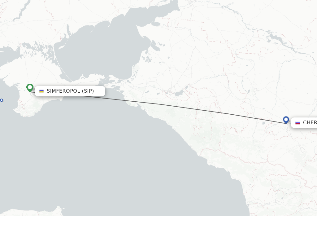Flights from Simferopol to Mineralnye Vody route map