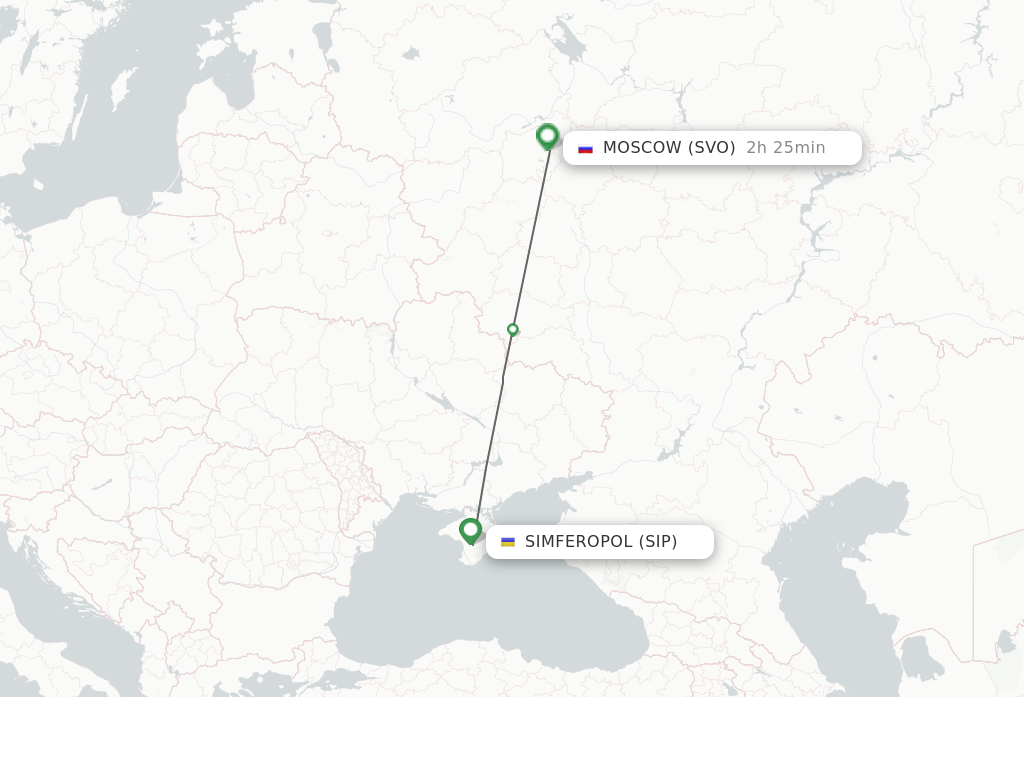 Flights from Simferopol to Moscow route map