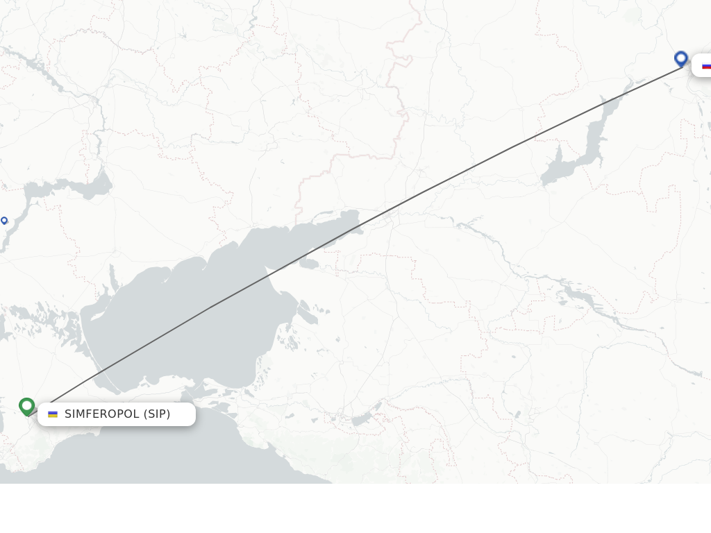 Flights from Simferopol to Volgograd route map