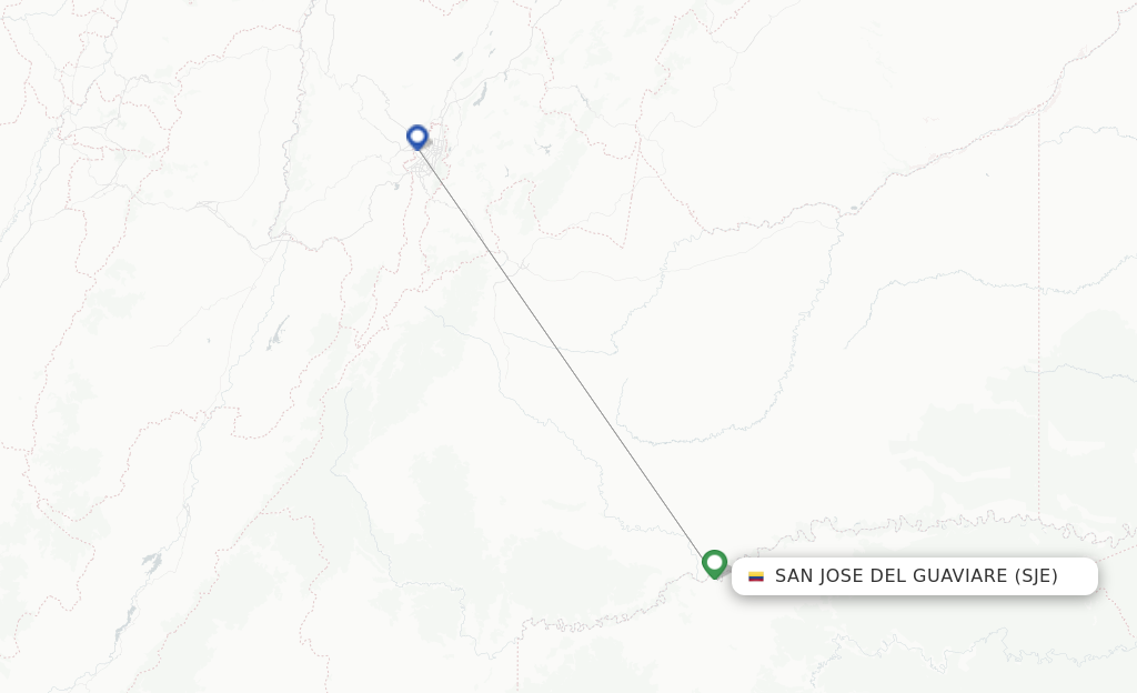 San Jose Del Guaviare SJE route map