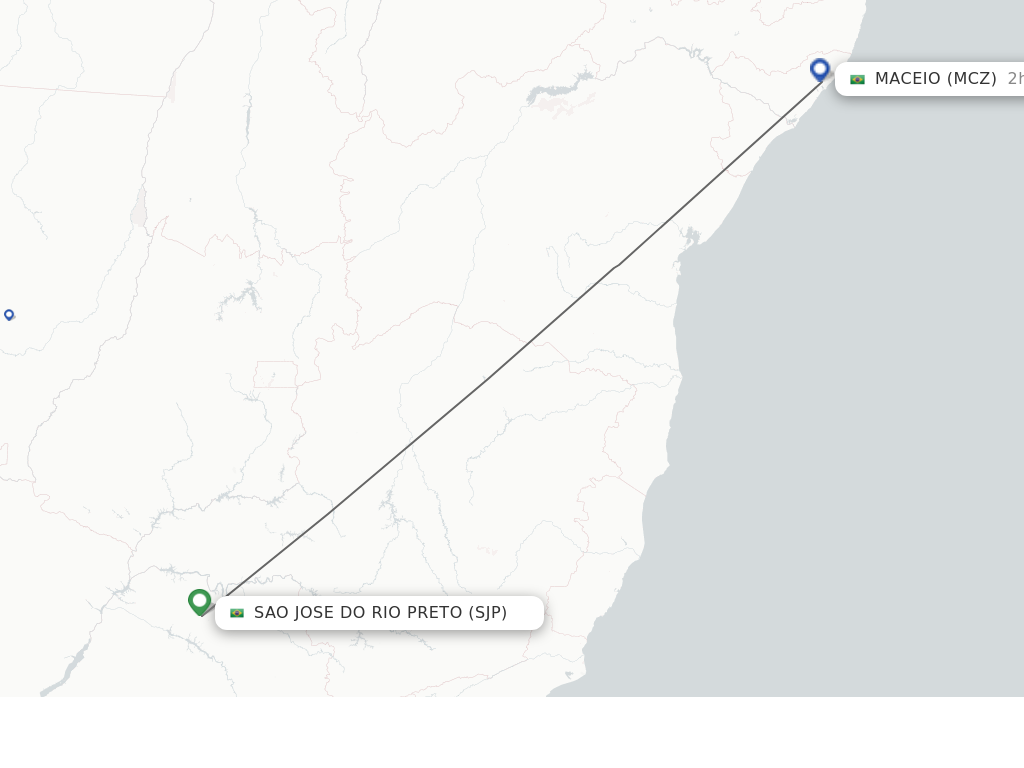 Flights from Sao Jose Do Rio Preto to Maceio route map