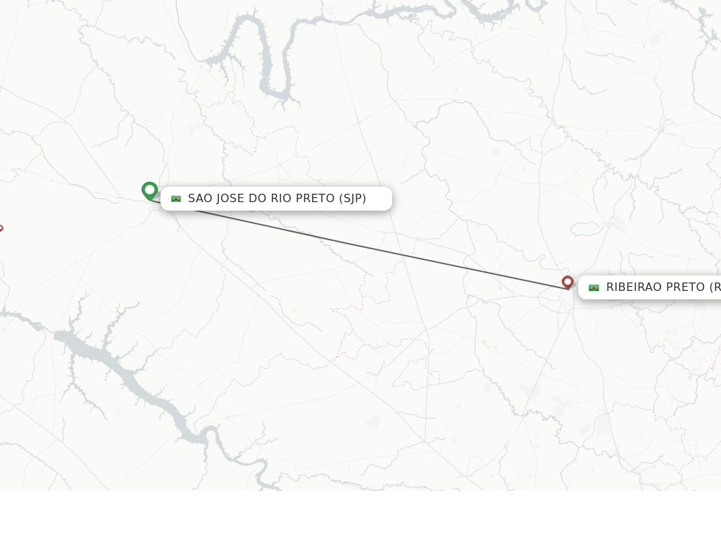 Flights from Sao Jose Do Rio Preto to Ribeirao Preto route map