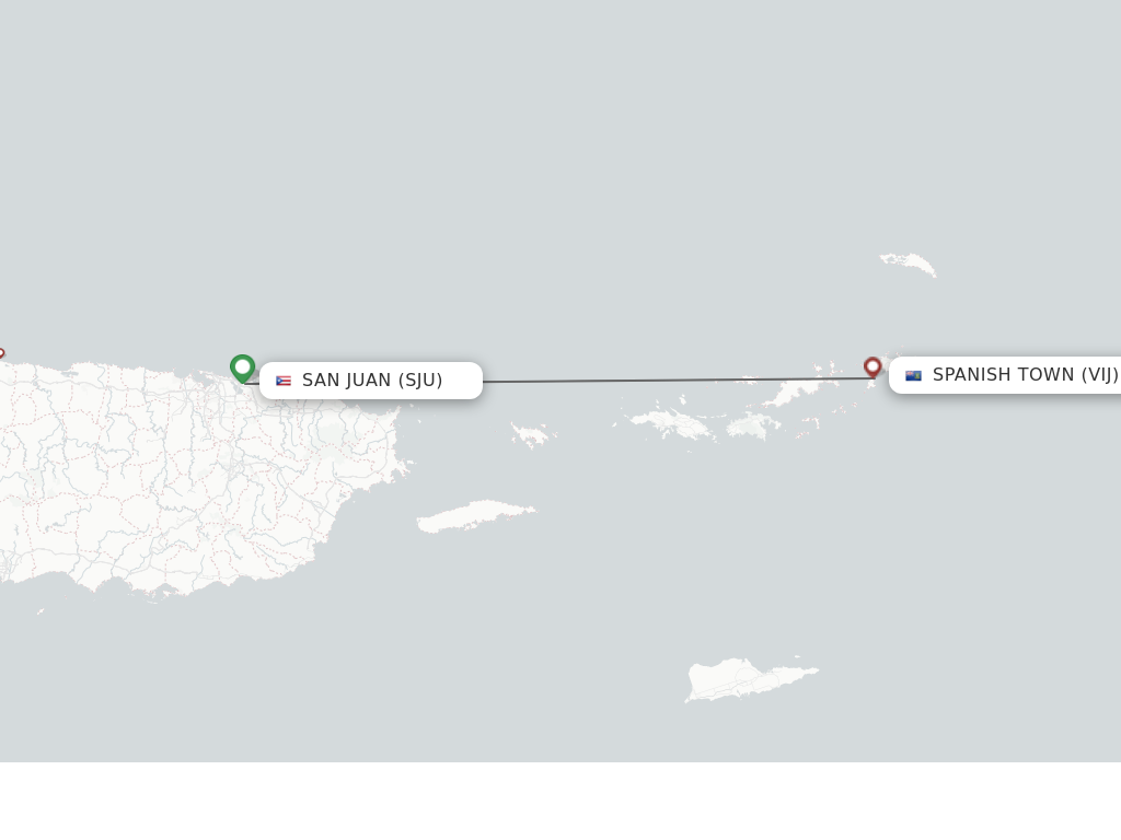 Flights from San Juan to Virgin Gorda route map