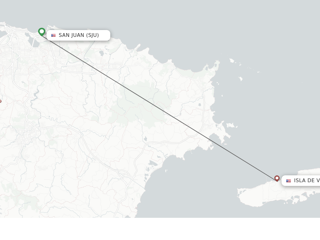Flights from San Juan to Isla De Vieques route map