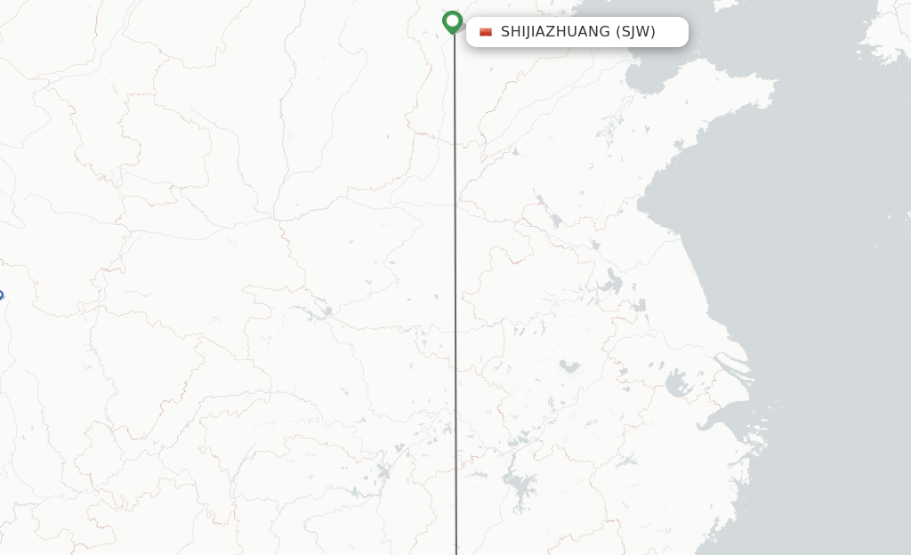 Flights from Shijiazhuang to Ji'An route map