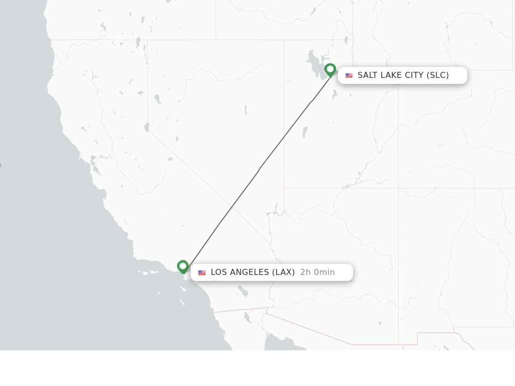Flights from Salt Lake City to Los Angeles route map