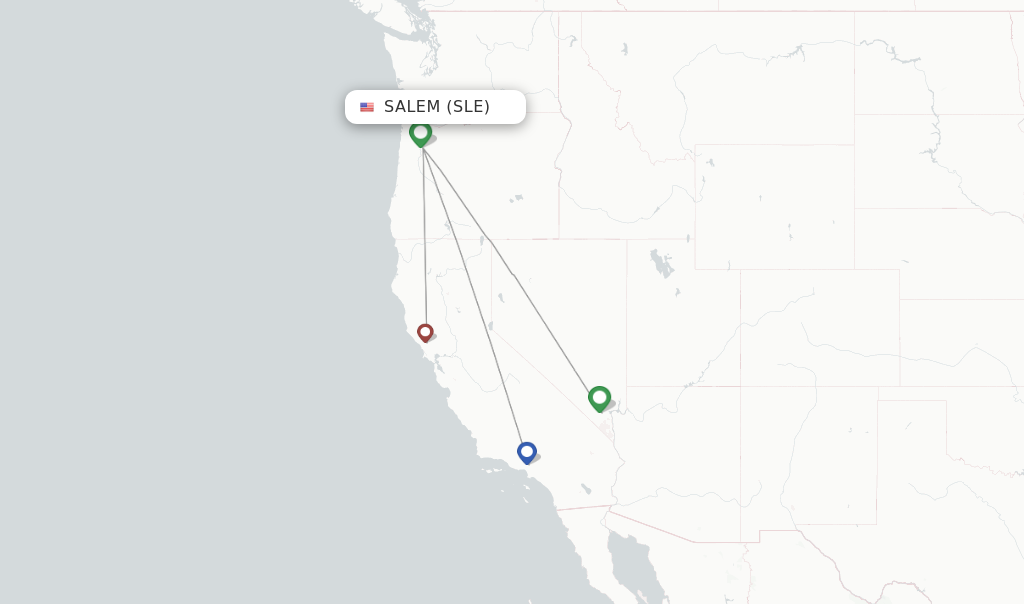 Flights from Salem to Santa Rosa route map