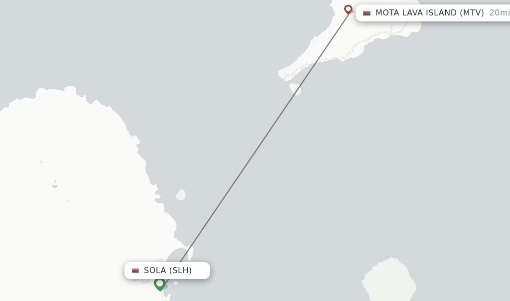 Flights from Sola to Mota Lava Island route map