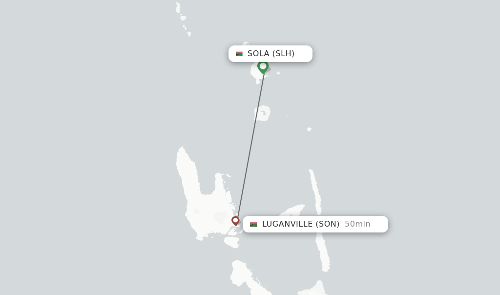 Flights from Sola to Luganville route map