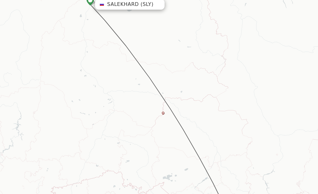 Flights from Salekhard to Gorno-Altaysk route map