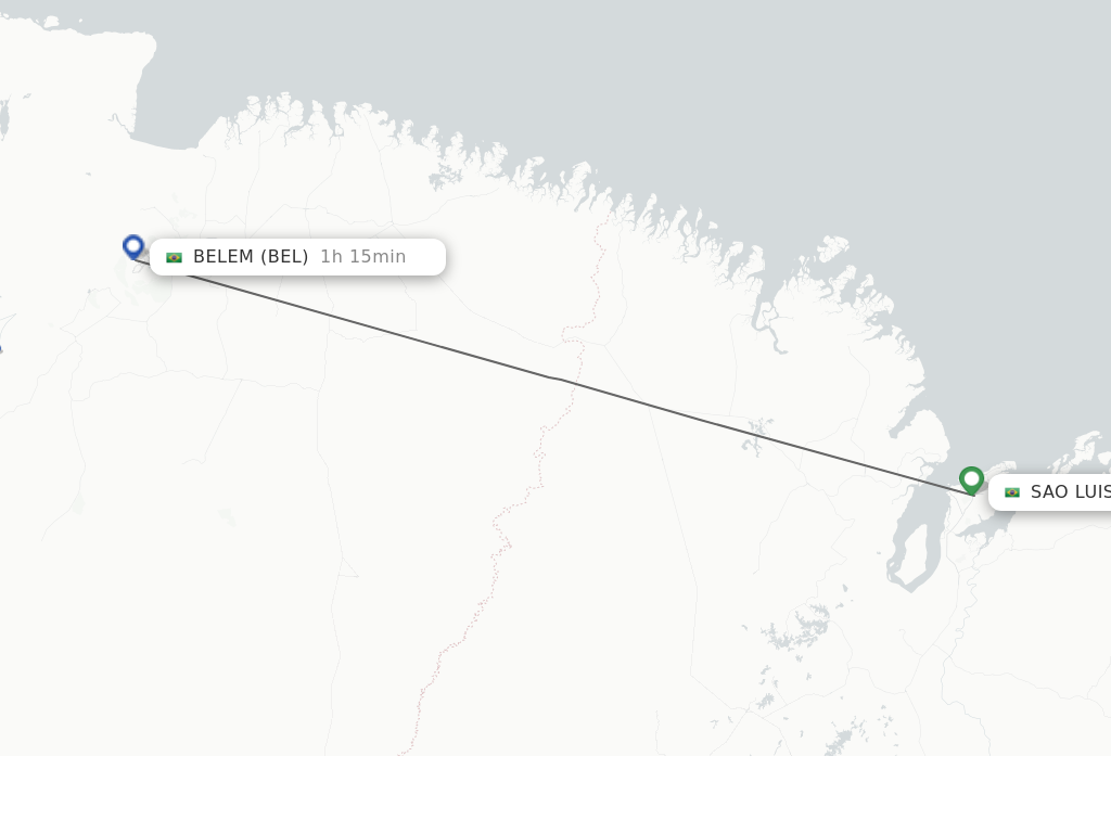 Flights from Sao Luiz to Belem route map