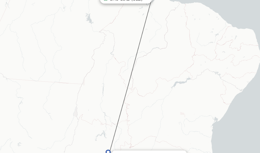 Flights from Sao Luiz to Brasilia route map