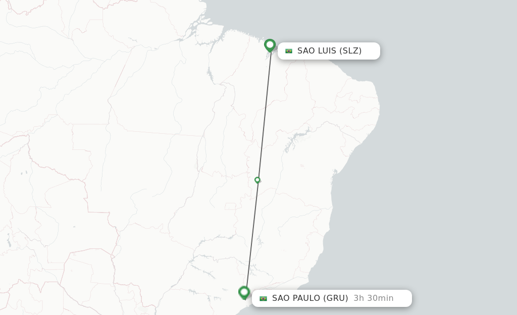 Flights from Sao Luiz to Sao Paulo route map
