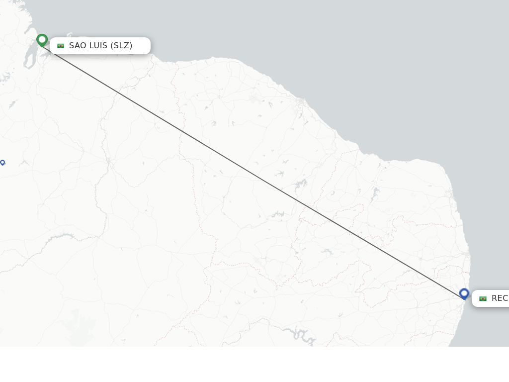 Flights from Sao Luiz to Recife route map