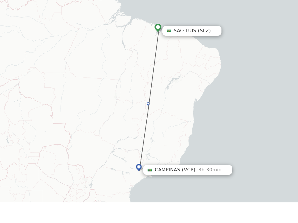 Flights from Sao Luiz to Campinas route map
