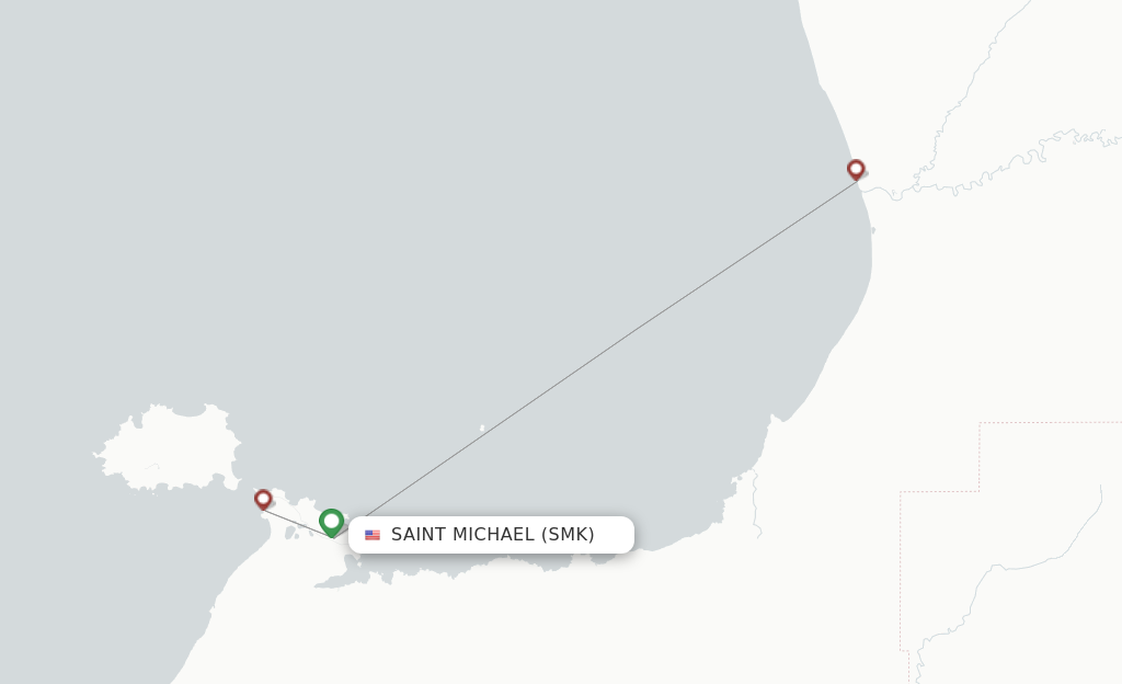 Route map with flights from Saint Michael with Easy Fly Express