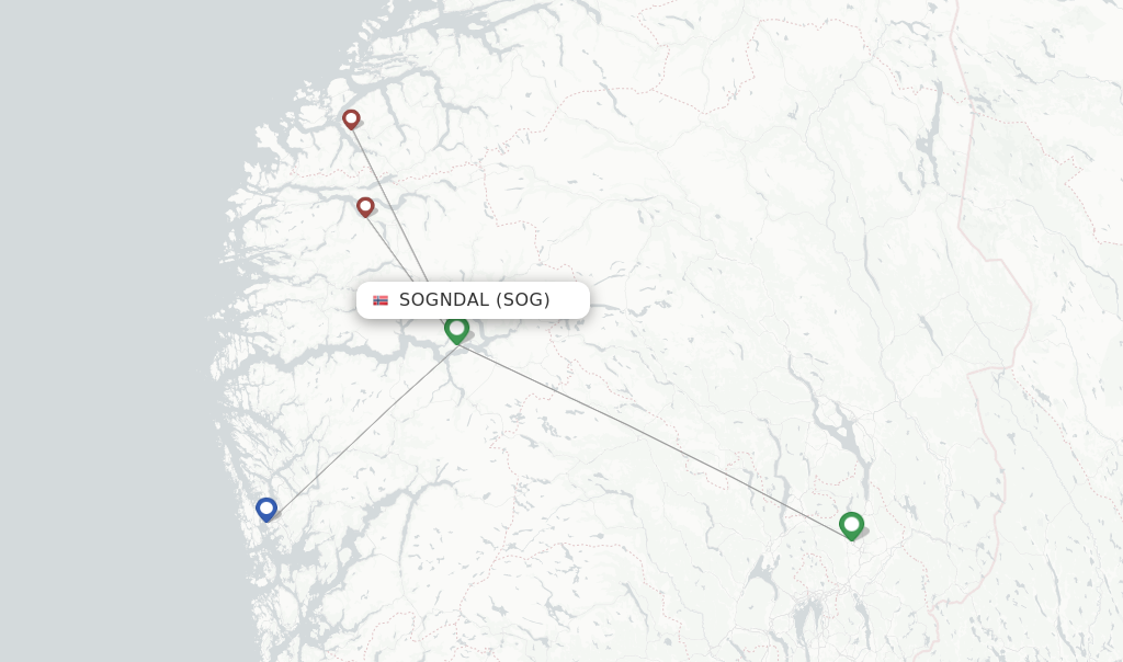 Sogndal flight map