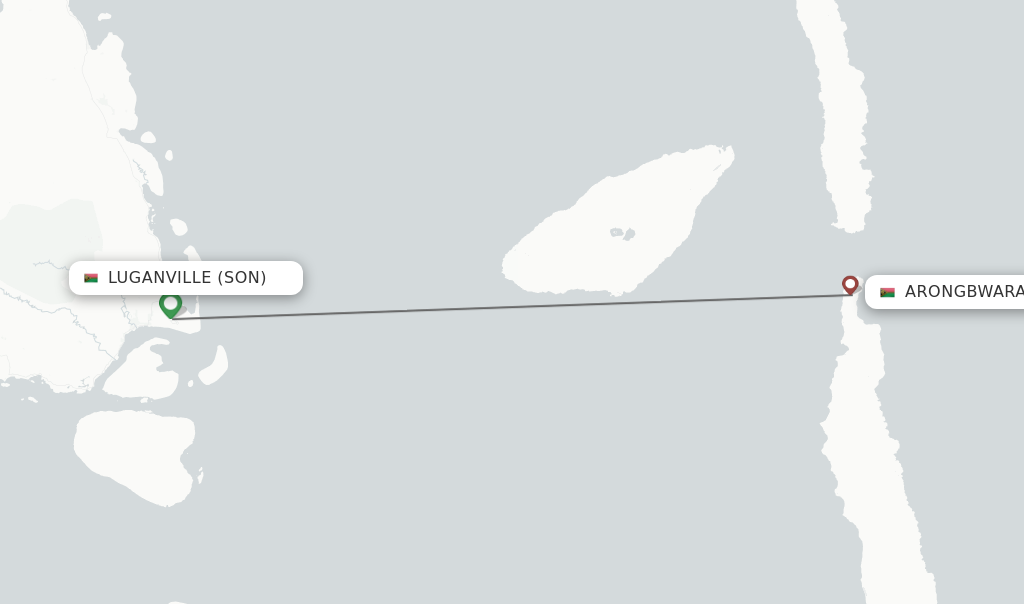 Flights from Luganville to Arongbwaratu route map