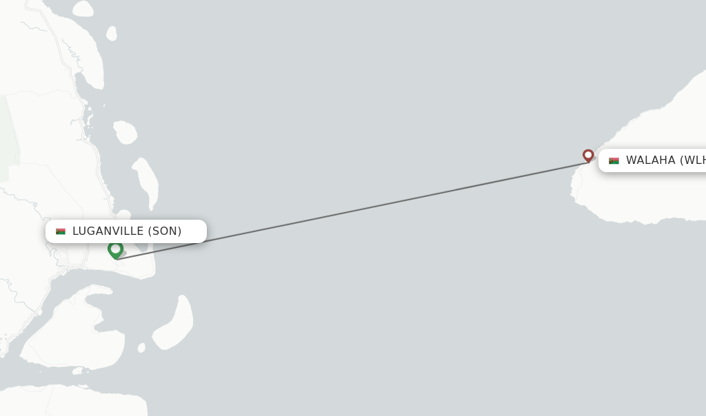 Flights from Luganville to Walaha route map