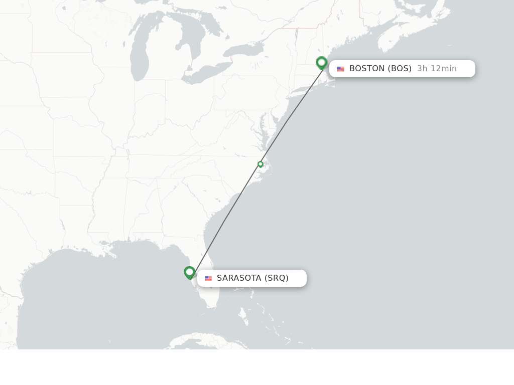 Direct (non-stop) flights from Sarasota to Boston - schedules