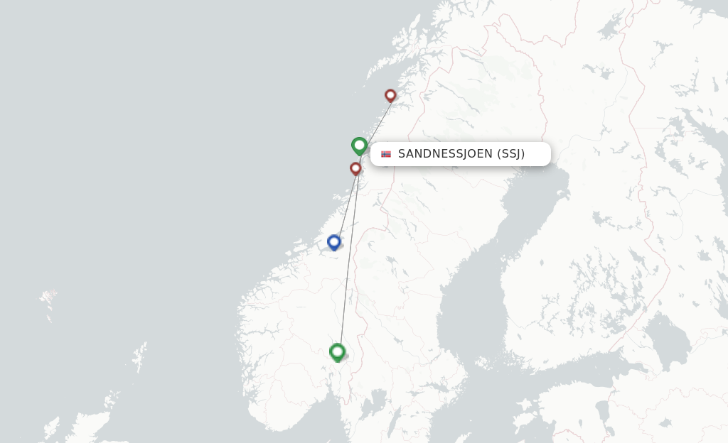 Sandnessjoen SSJ route map