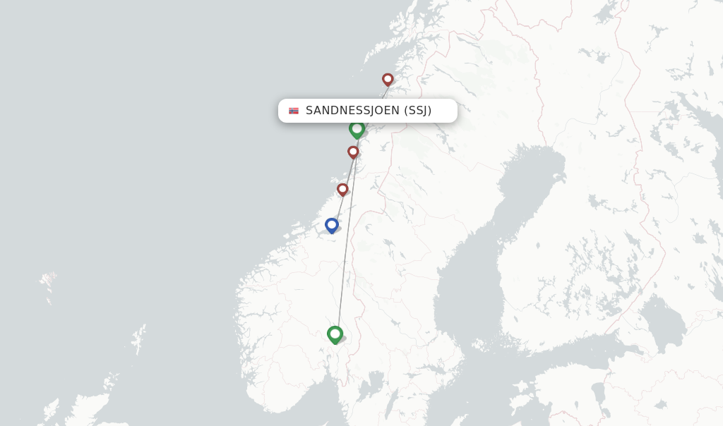 Sandnessjoen flight map