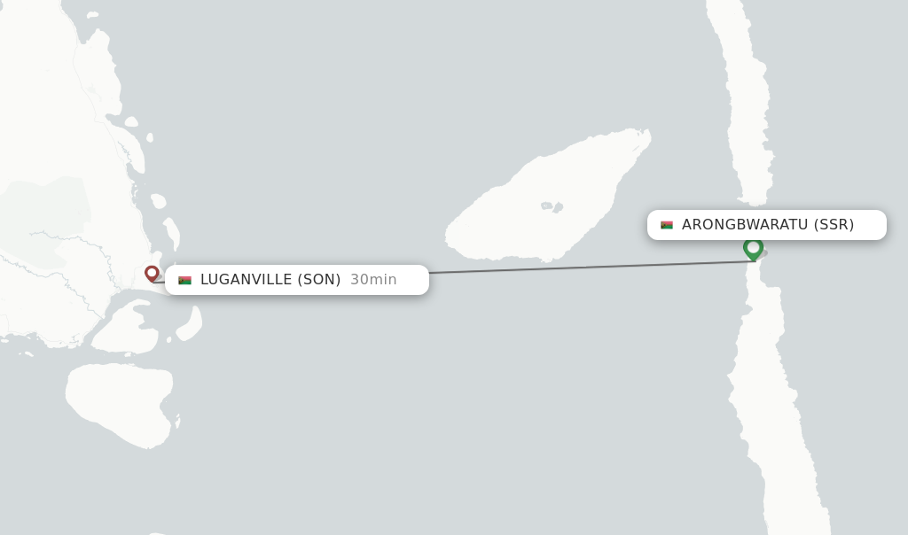 Flights from Arongbwaratu to Luganville route map
