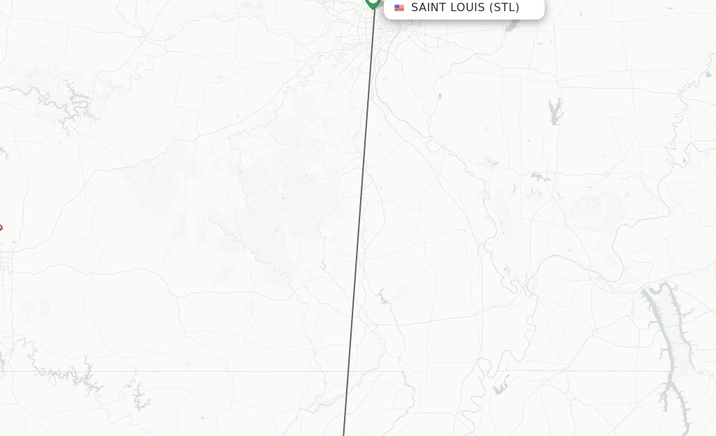 Flights from Saint Louis to Jonesboro route map