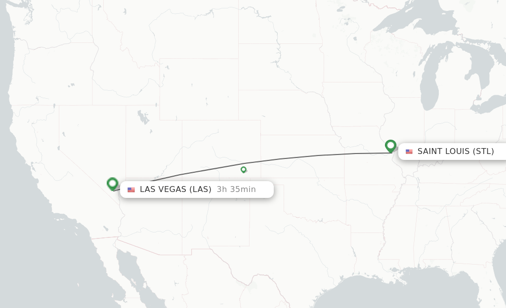 Flights from Saint Louis to Las Vegas route map
