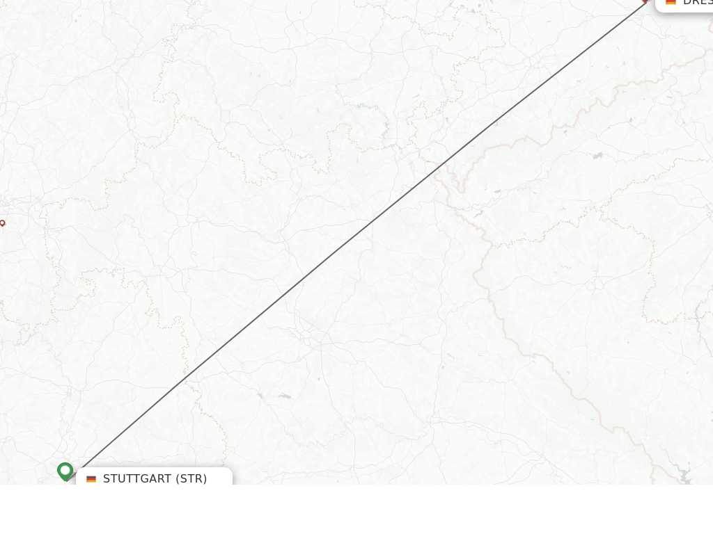 Flights from Stuttgart to Dresden route map