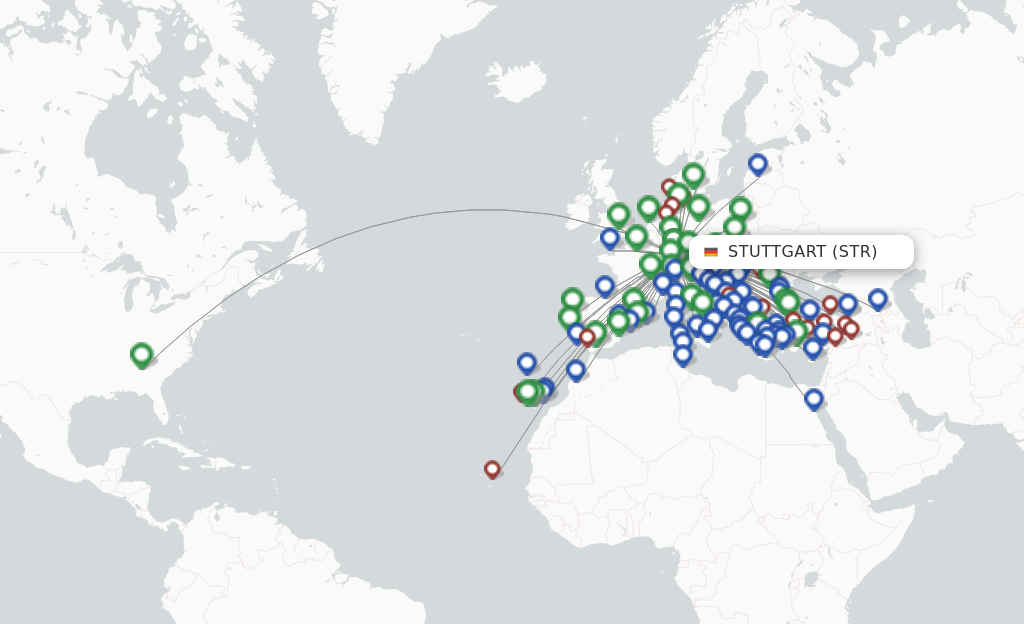 Flights from Stuttgart to Stockholm route map