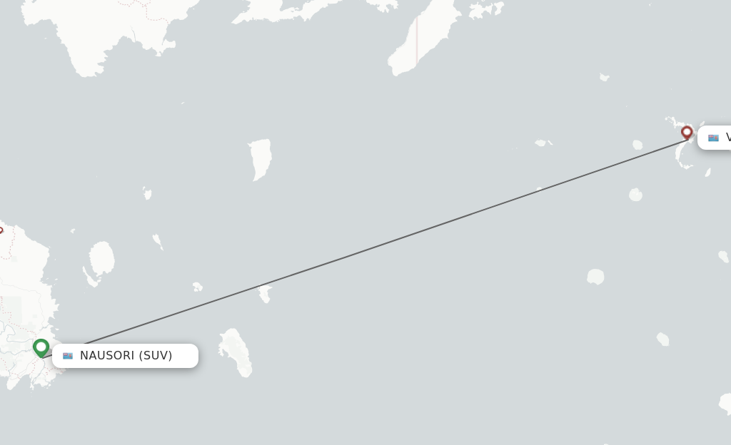 Flights from Suva to Vanuabalavu route map