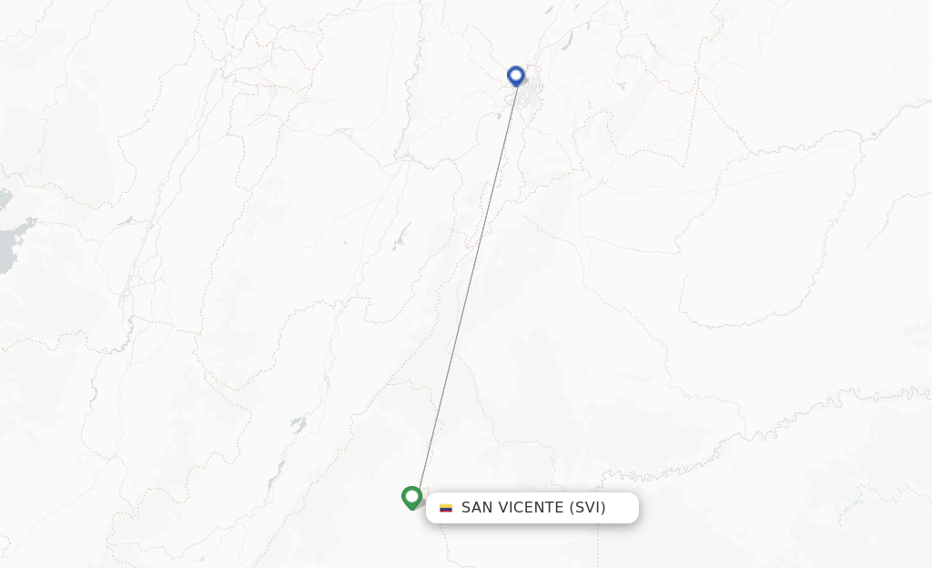 San Vicente del Caguan SVI route map