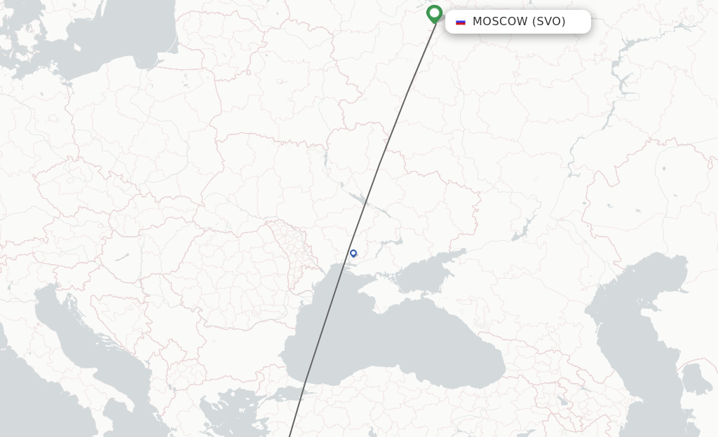 Flights from Moscow to Bodrum route map