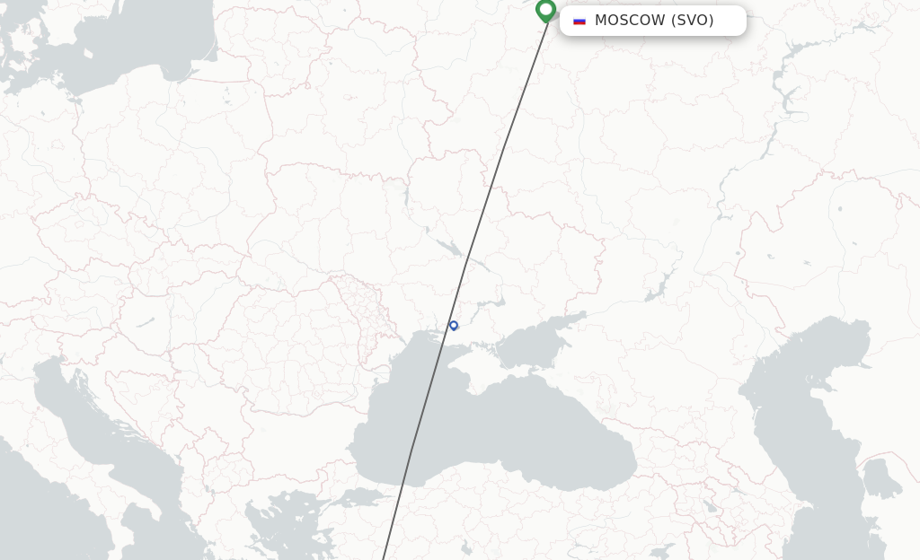 Flights from Moscow to Dalaman route map