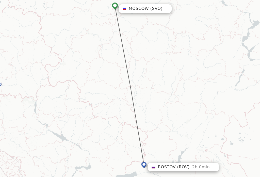 Flights from Moscow to Rostov route map
