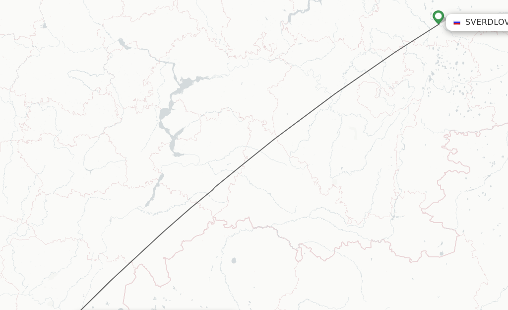 Flights from Yekaterinburg to Volgograd route map