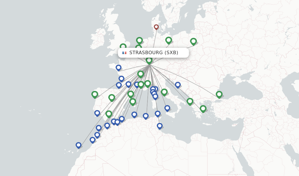 Strasbourg flight map